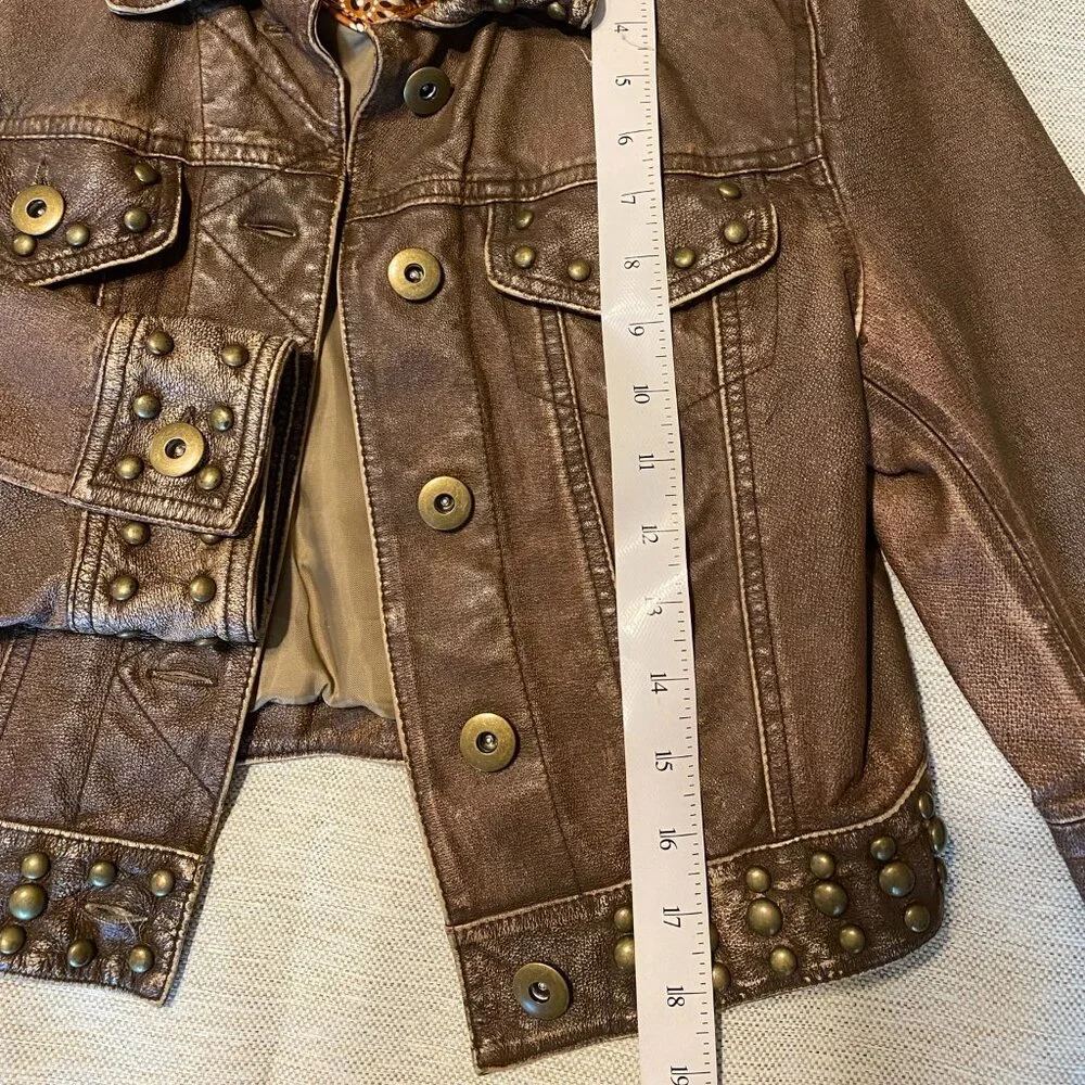 Wilsons Leather Crop Studded Leather Jacket - Picture 6 of 15